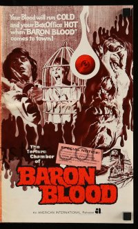 4s560 BARON BLOOD pressbook 1972 Mario Bava, the ultimate in human agony, torture beyond belief!