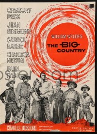 4s567 BIG COUNTRY pressbook 1958 Gregory Peck, Charlton Heston, Jean Simmons, William Wyler classic