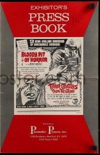 4s582 BLOODY PIT OF HORROR/TERROR-CREATURES FROM GRAVE pressbook 1967 bone-chilling horror!