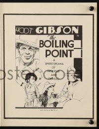 4s583 BOILING POINT pressbook 1932 Hoot Gibson in a speed drama of intrigue & thrills, very rare!