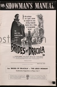 4s590 BRIDES OF DRACULA pressbook 1960 Terence Fisher, Hammer, Peter Cushing as Van Helsing!