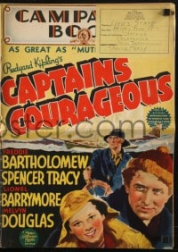 4s602 CAPTAINS COURAGEOUS pressbook 1937 Spencer Tracy, Freddie Bartholomew, Lionel Barrymore