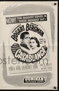 4s605 CASABLANCA pressbook R1956 Humphrey Bogart, Ingrid Bergman, Michael Curtiz classic!