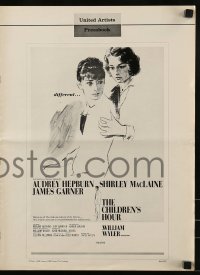 4s610 CHILDREN'S HOUR pressbook 1962 Audrey Hepburn & Shirley MacLaine, directed by William Wyler!