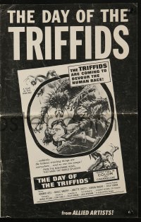 4s628 DAY OF THE TRIFFIDS pressbook 1962 classic English sci-fi horror, great monster images!