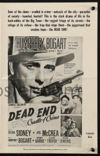 4s630 DEAD END pressbook R1954 top-billed Humphrey Bogart, Sylvia Sidney, Joel McCrea, William Wyler
