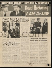 4s631 DEAD RECKONING/I AM THE LAW pressbook 1955 Edward G. Robinson & Humphrey Bogart double-bill!