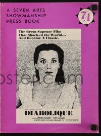 4s643 DIABOLIQUE pressbook R1966 Vera Clouzot in Henri-Georges Clouzot's Les Diaboliques!