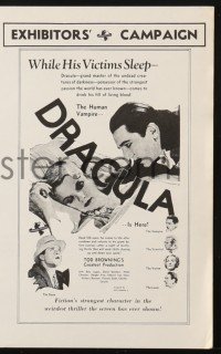 4s652 DRACULA pressbook R1960s great images of vampire Bela Lugosi, Tod Browning, Universal horror!