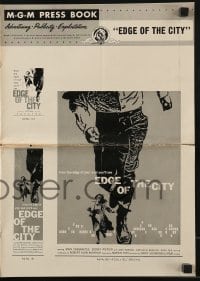 4s656 EDGE OF THE CITY pressbook 1956 Cassavetes, Poitier, lots of Saul Bass artwork throughout!