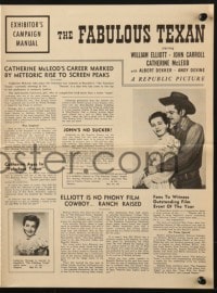 4s662 FABULOUS TEXAN pressbook 1948 Wild Bill Elliott, John Carroll, Catherine McLeod, western!