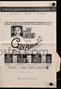 4s679 GAY PURR-EE pressbook 1962 Judy Garland, Robert Goulet, Red Buttons, cartoon cats!
