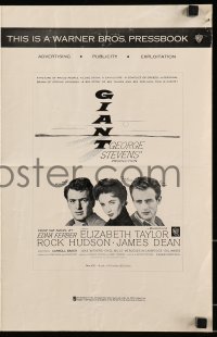 4s685 GIANT pressbook R1963 James Dean, Elizabeth Taylor, Rock Hudson, directed by George Stevens!