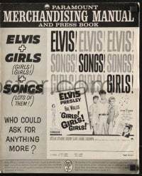 4s690 GIRLS GIRLS GIRLS pressbook 1962 Elvis Presley, Stella Stevens & boat full of sexy girls!