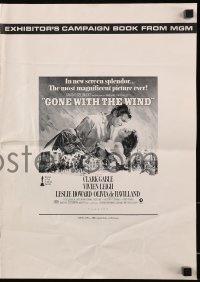 4s697 GONE WITH THE WIND pressbook R1968 Howard Terpning art of Gable carrying Leigh over burning Atlanta!
