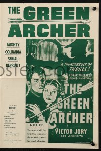 4s703 GREEN ARCHER pressbook R1957 Edgar Wallace serial, cool Robin Hood shadow art!