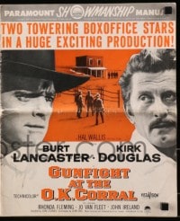 4s706 GUNFIGHT AT THE O.K. CORRAL pressbook 1957 Burt Lancaster, Kirk Douglas, directed by John Sturges!