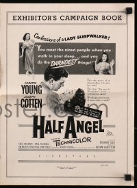 4s709 HALF ANGEL pressbook 1951 Loretta Young, Joseph Cotten, confessions of a lady sleepwalker!