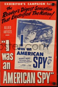 4s739 I WAS AN AMERICAN SPY pressbook 1951 art of sexy Ann Dvorak, Mata Hari of the South Pacific!