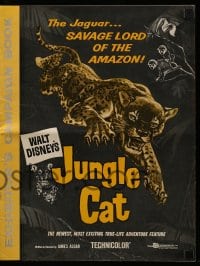 4s747 JUNGLE CAT pressbook 1960 Disney, great art of jaguar, savage lord of the Amazon!