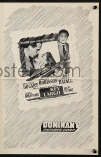 4s750 KEY LARGO pressbook R1956 Humphrey Bogart, Lauren Bacall, Edward G. Robinson, John Huston