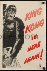 4s756 KING KONG/I WALKED WITH A ZOMBIE pressbook 1956 horror double-bill with wonderful giant ape art!