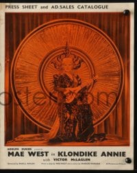 4s352 KLONDIKE ANNIE English pressbook 1936 great different artwork of sexy Mae West, rare!