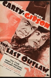 4s768 LAST OUTLAW pressbook 1936 cowboy western art of Harry Carey Sr., Hoot Gibson, Tom Tyler