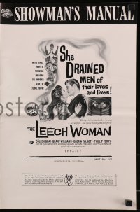 4s772 LEECH WOMAN pressbook 1960 deadly female vampire drained love & life from every man she trapped!
