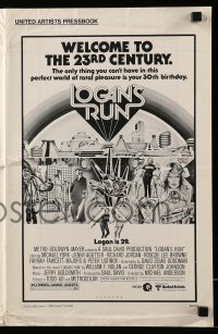 4s777 LOGAN'S RUN pressbook 1976 Michael York & Jenny Agutter must escape society or die!