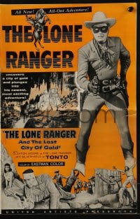 4s778 LONE RANGER & THE LOST CITY OF GOLD pressbook 1958 masked Clayton Moore & Jay Silverheels!