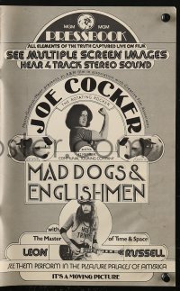 4s785 MAD DOGS & ENGLISHMEN pressbook 1971 Joe Cocker & Leon Russell, rock & roll, includes herald!