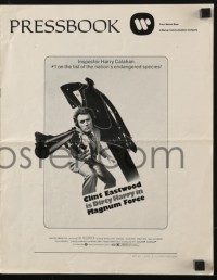 4s787 MAGNUM FORCE pressbook 1973 Clint Eastwood is Dirty Harry pointing his huge gun!