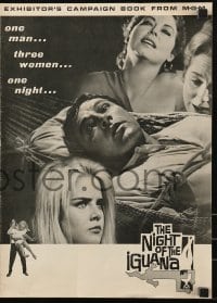 4s823 NIGHT OF THE IGUANA pressbook 1964 Richard Burton, Ava Gardner, Sue Lyon, Deborah Kerr, Huston