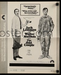 4s831 ODD COUPLE pressbook 1968 best friends Walter Matthau & Jack Lemmon, McGinnis art!