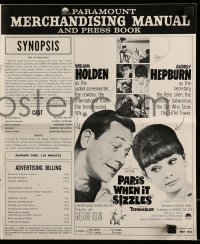 4s846 PARIS WHEN IT SIZZLES pressbook 1964 Audrey Hepburn with gun & William Holden in France!