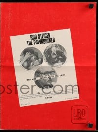 4s851 PAWNBROKER pressbook 1965 concentration camp survivor Rod Steiger, directed by Sidney Lumet!