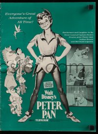4s855 PETER PAN pressbook R1969 Walt Disney animated cartoon fantasy classic!