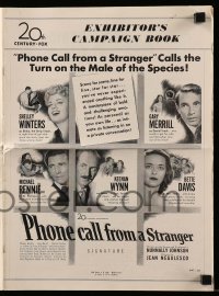 4s859 PHONE CALL FROM A STRANGER pressbook 1952 Bette Davis, Shelley Winters, Michael Rennie