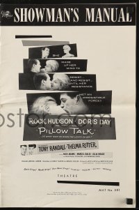4s860 PILLOW TALK pressbook 1959 bachelor Rock Hudson loves pretty career girl Doris Day, classic!