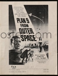 4s863 PLAN 9 FROM OUTER SPACE pressbook 1958 directed by Ed Wood, arguably the worst movie ever!