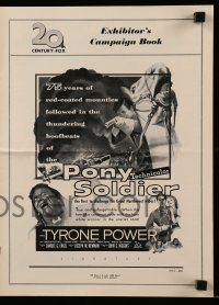 4s866 PONY SOLDIER pressbook 1952 art of Royal Canadian Mountie Tyrone Power & Penny Edwards!
