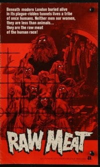 4s876 RAW MEAT pressbook 1973 beneath modern London buried alive in its plague-ridden tunnels!