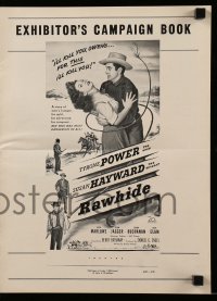 4s877 RAWHIDE pressbook 1951 Tyrone Power & pretty Susan Hayward in western action!