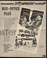 4s881 REDHEAD & THE COWBOY pressbook 1951 great romantic super close up of Glenn Ford & Rhonda Fleming!
