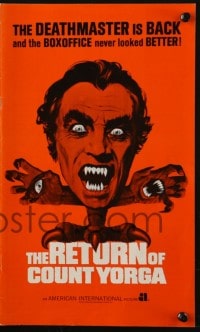 4s885 RETURN OF COUNT YORGA pressbook 1971 Robert Quarry, AIP vampires, wild monster art!