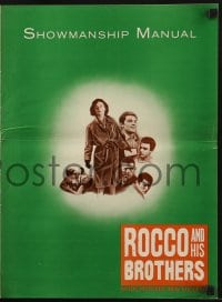 4s892 ROCCO & HIS BROTHERS pressbook 1961 Luchino Visconti's Rocco e I Suoi Fratelli, Alain Delon
