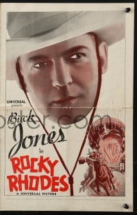 4s894 ROCKY RHODES pressbook 1934 great western images of cowboy Buck Jones, very rare!