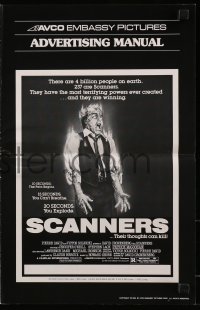 4s905 SCANNERS pressbook 1981 directed by David Cronenberg, in 20 seconds your head explodes!