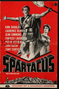 4s926 SPARTACUS pressbook 1962 classic Stanley Kubrick winner of 4 Academy Awards, Kirk Douglas
